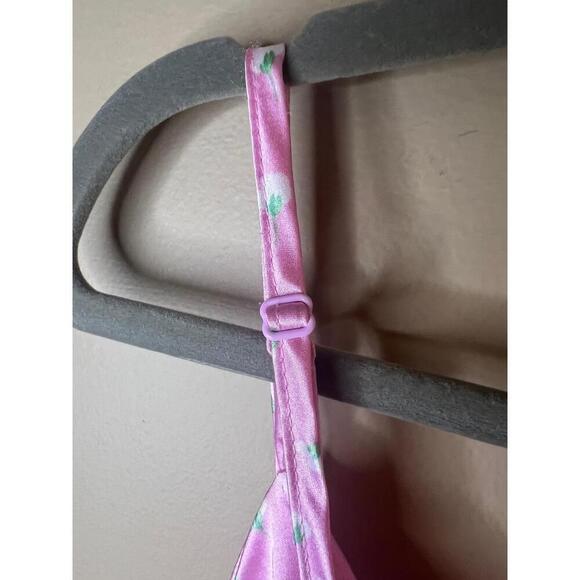 Zara Satin Floral Pink Slip Dress Adjustable Straps Size Medium - Picture 9 of 10